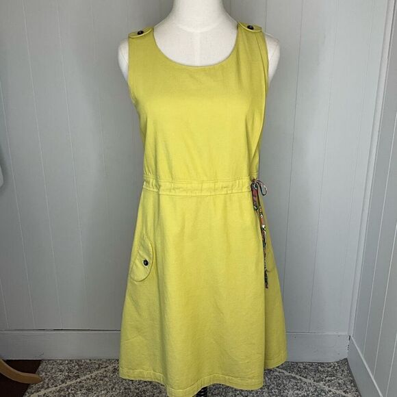 Matilda Jane Womens Size Small Sleeveless Dress Lime Green Drawstring Waist - Picture 1 of 15